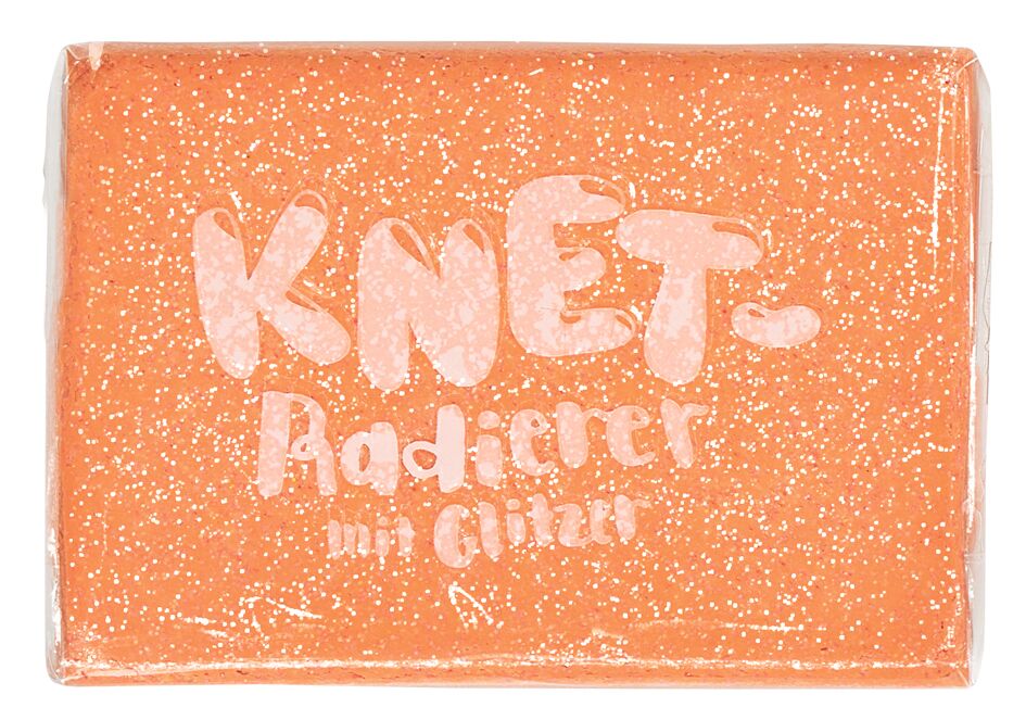 Knet-Radierer Glitzer orange