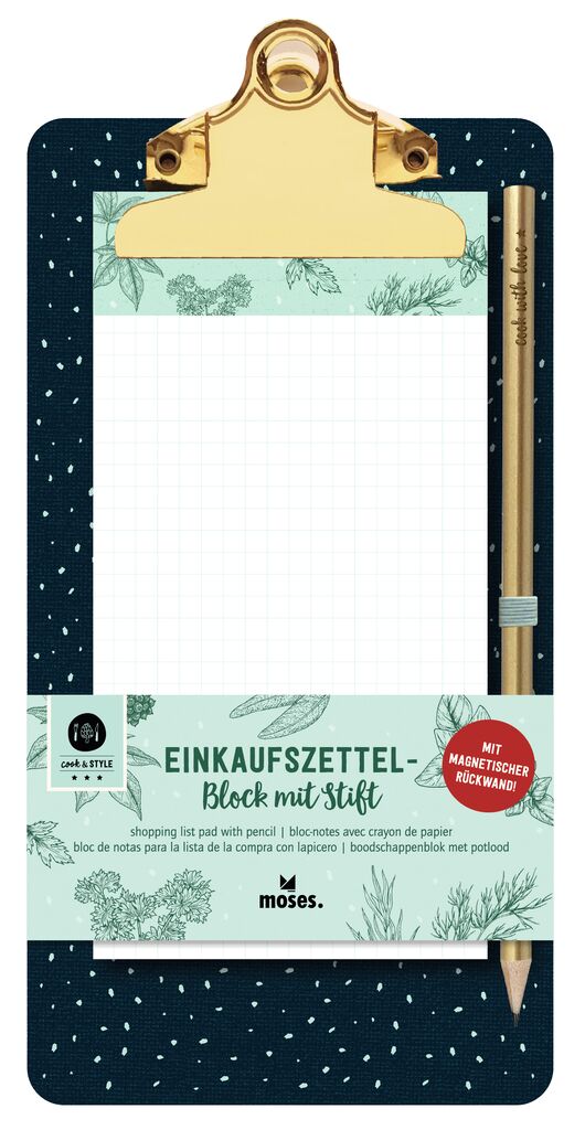 cook & STYLE Einkaufszettelblock Clipboard