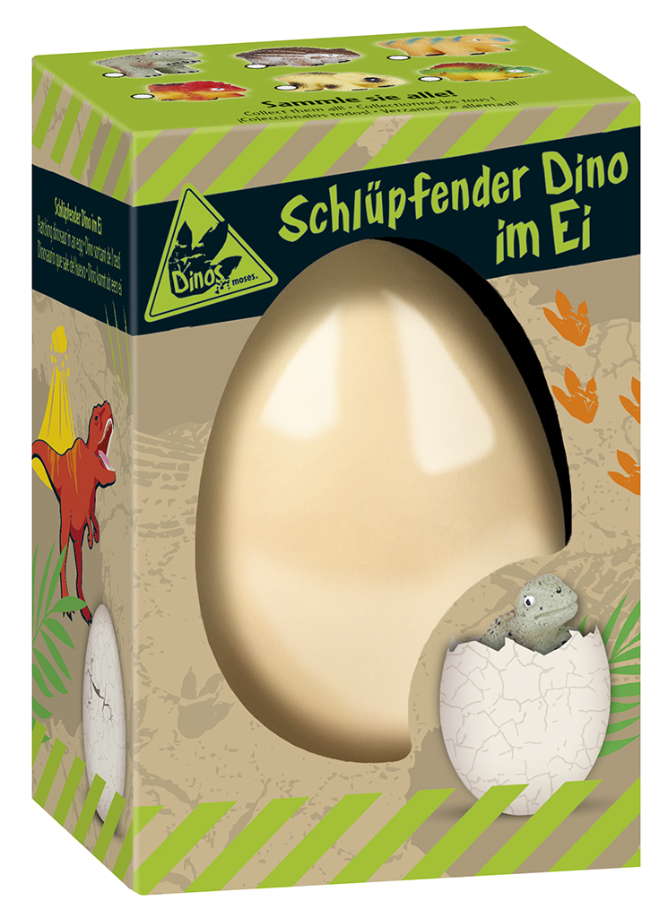 Schlüpfender Dino im Ei