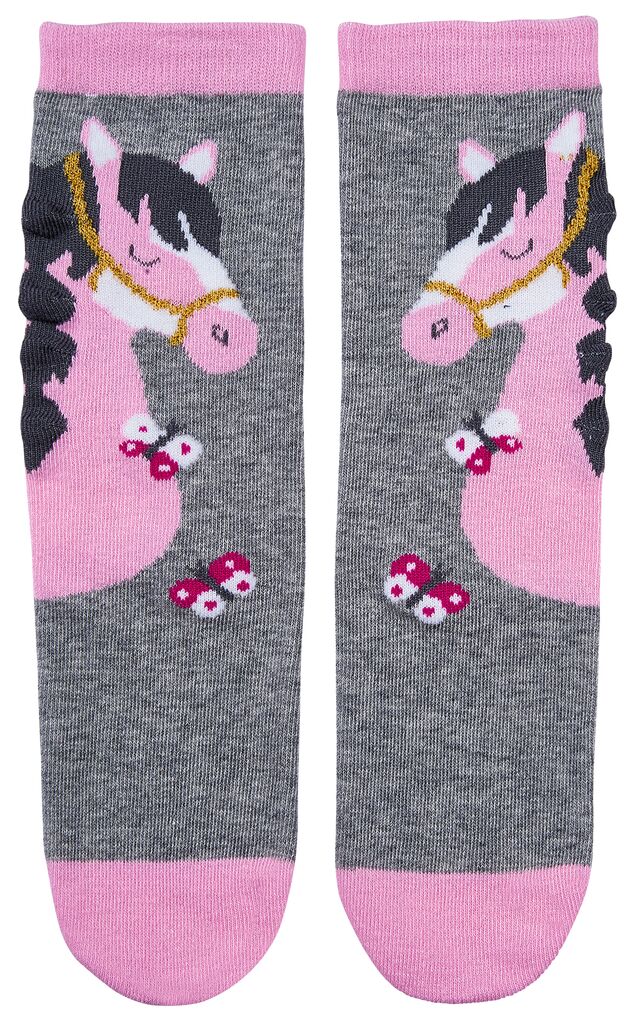 Kuschelige Zaubersocken Pferde rosa