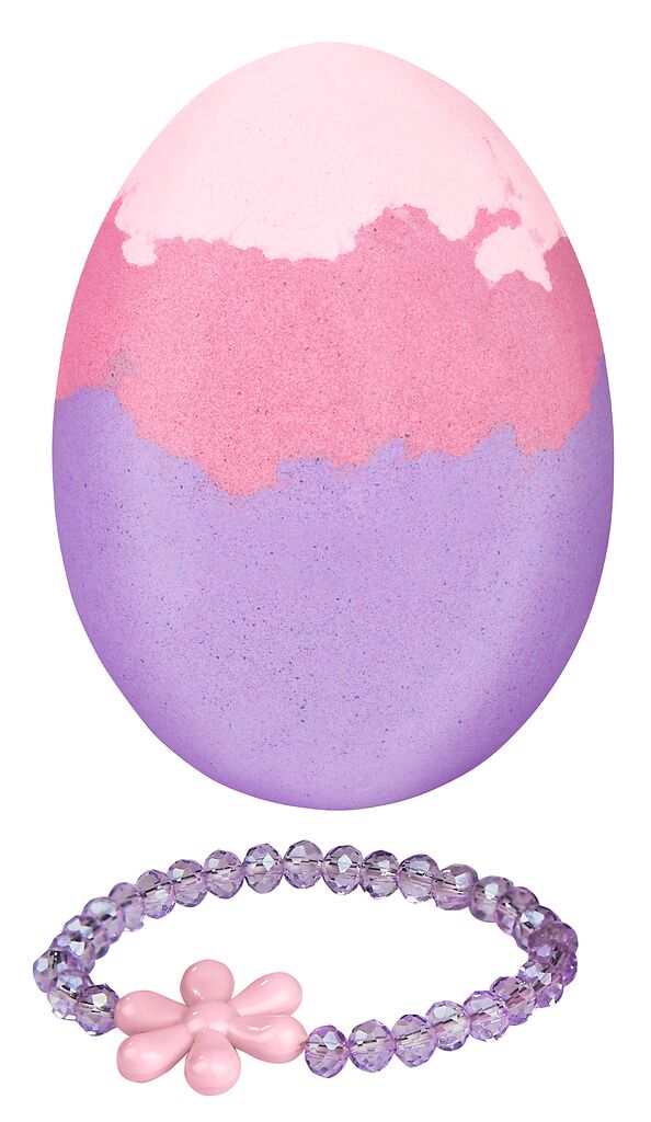 Sprudelndes Zauber-Ei mit Armband violett