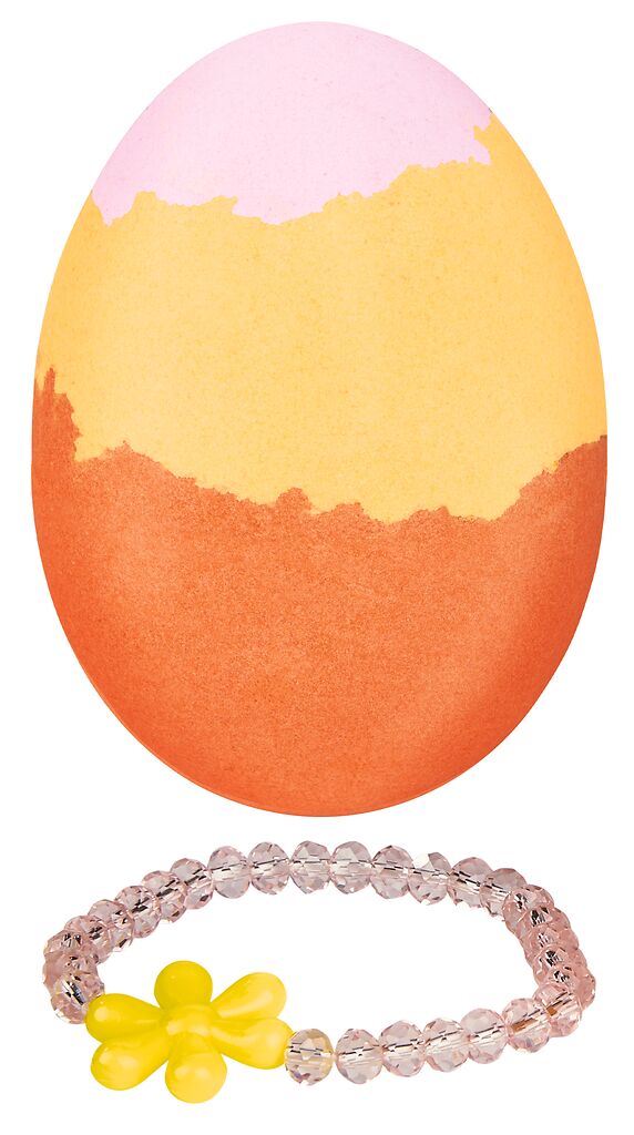 Sprudelndes Zauber-Ei mit Armband orange
