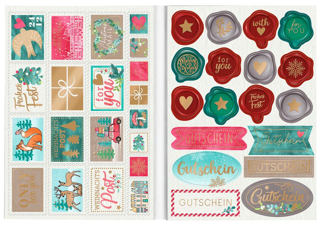 Stickerbuch Weihnachten für Post und Geschenke