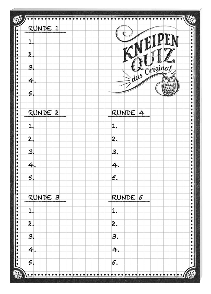 Kneipenquiz - Ersatzblock