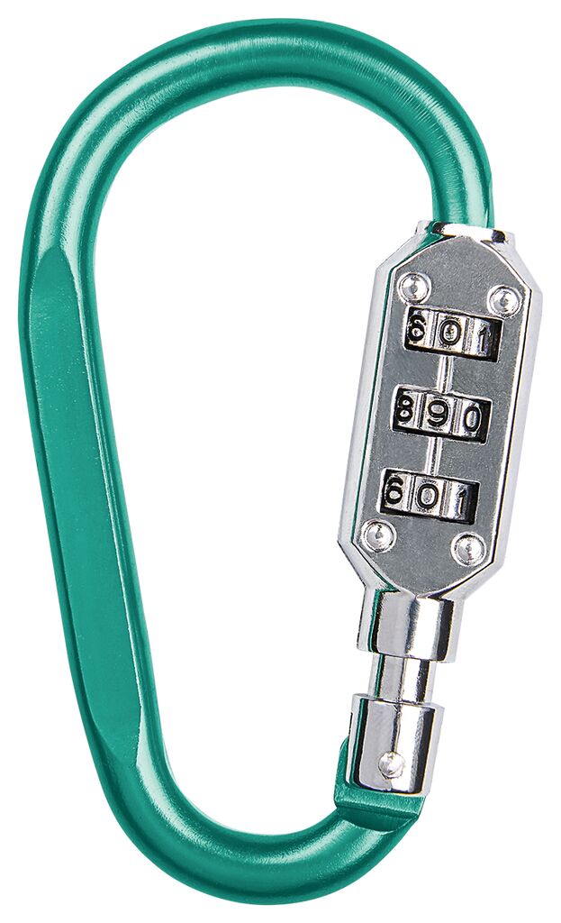 Fernweh Karabiner mit Zahlenschloss türkis