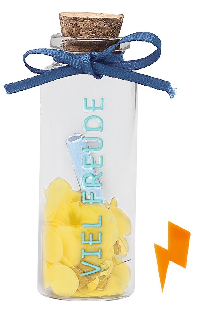 Geschenkgläschen mit Botschaft blau