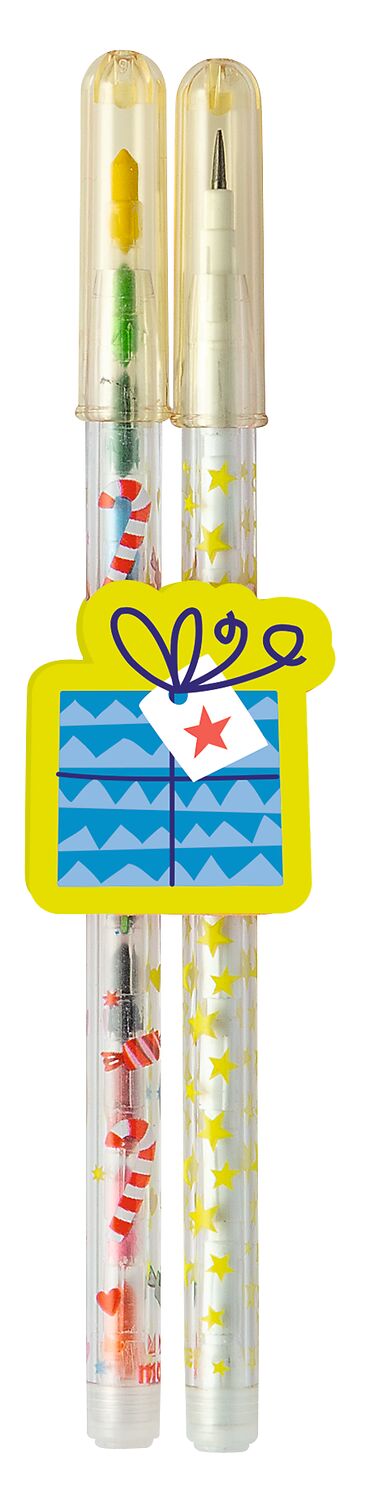 2 in 1 Steckstift mit Radierer Geschenke gelb