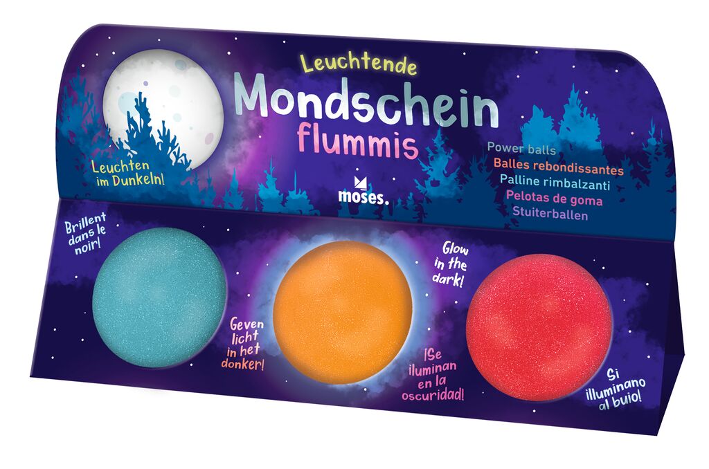 Leuchtende Mondscheinflummis 3er Set rot