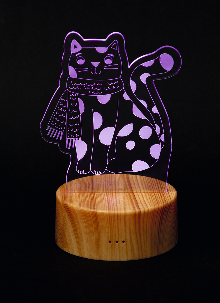 LED-Tier Winterzauber Katze
