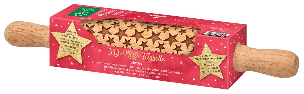 3D Motiv-Teigrolle Sterne 3D Motiv-Teigrolle Sterne