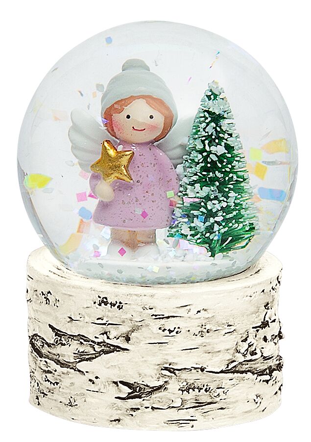 Schneekugel Engelchen rosa
