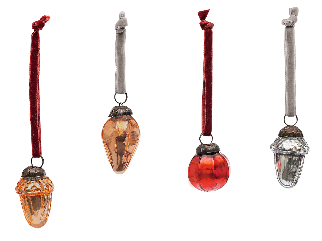 Mini-Christbaumkugeln aus Glas (versch. Ausführungen)