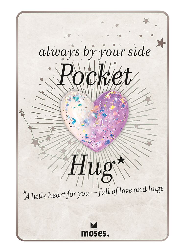 Glücksbringer Pocket Hug weiß-violett