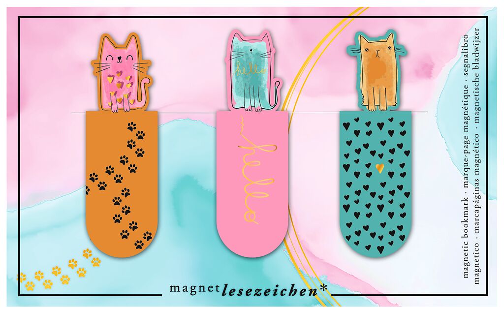 Magnetlesezeichen Katzentrio