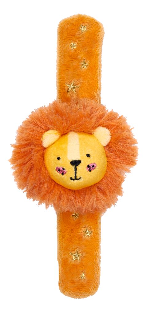 Plüschiges Glitzer-Schnapparmband Löwe