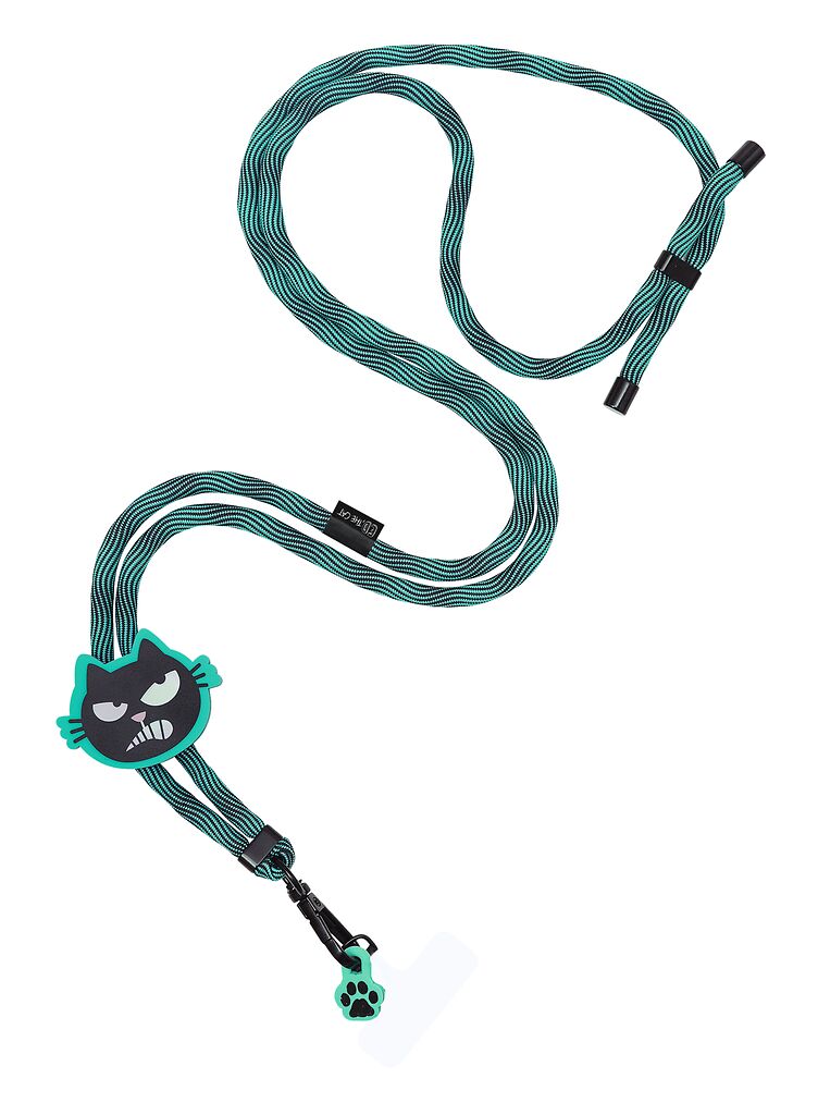 Ed, the Cat 2-in-1 Handy- und Schlüsselband petrol