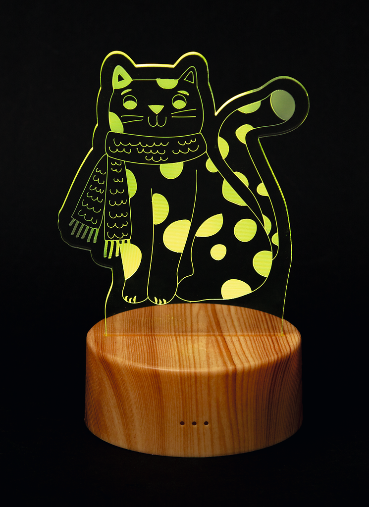 LED-Tier Winterzauber Katze