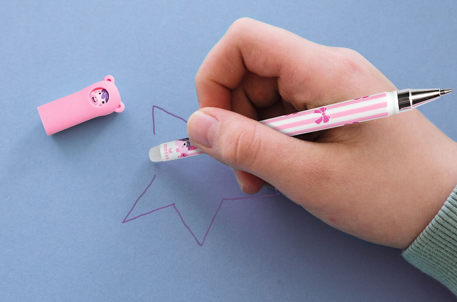 Radierbarer Gelschreiber Winterfreunde rosa