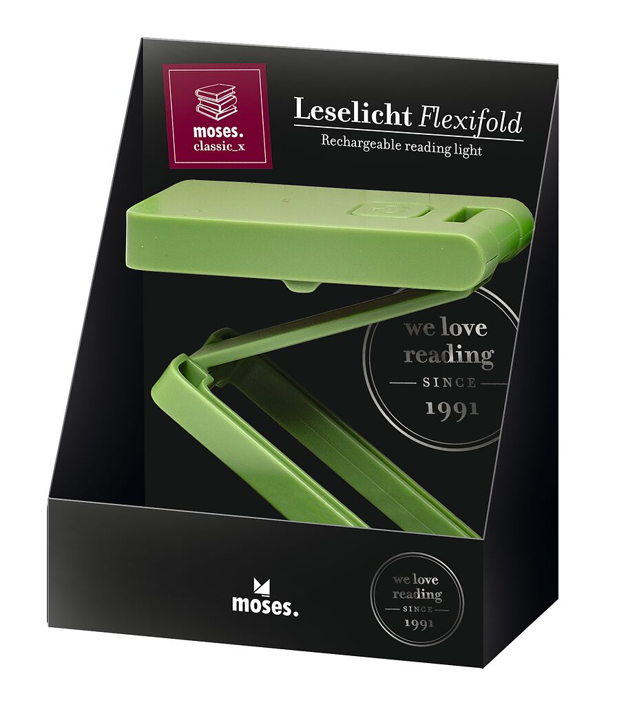moses. classic_x Leselicht Flexifold grün