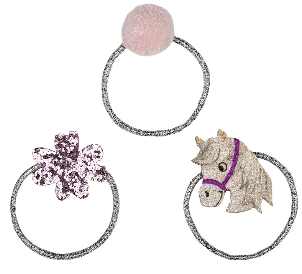 Haargummi-Set Pferde silber