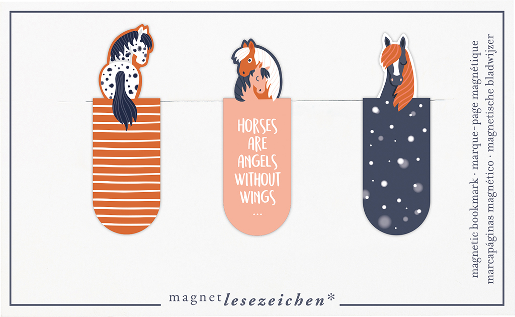 Magnetlesezeichen Horses