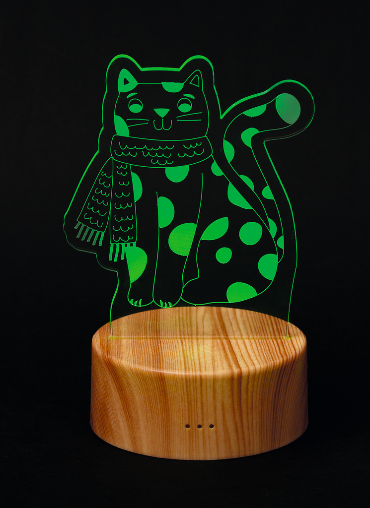 LED-Tier Winterzauber Katze