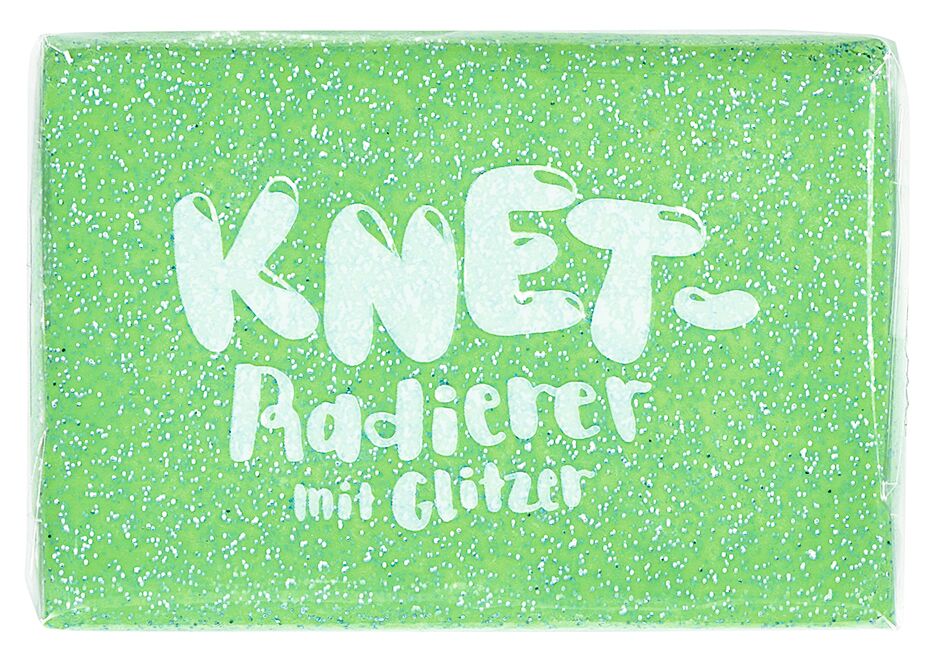 Knet-Radierer Glitzer grün