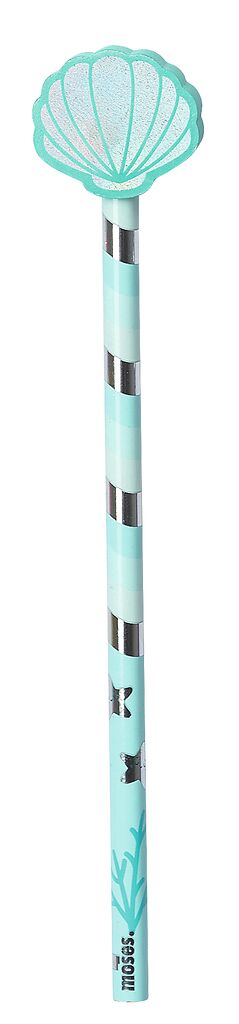 Holo Glitzerbleistift mit Radierer Muschel