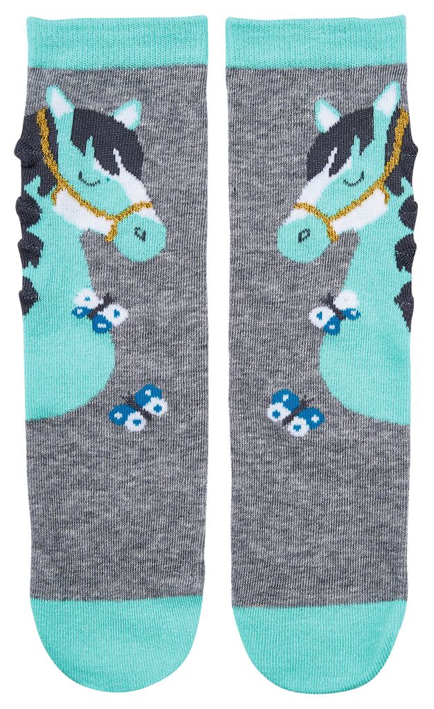 Kuschelige Zaubersocken Pferde türkis