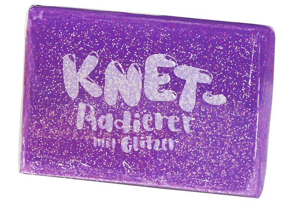 Knet-Radierer Glitzer violett