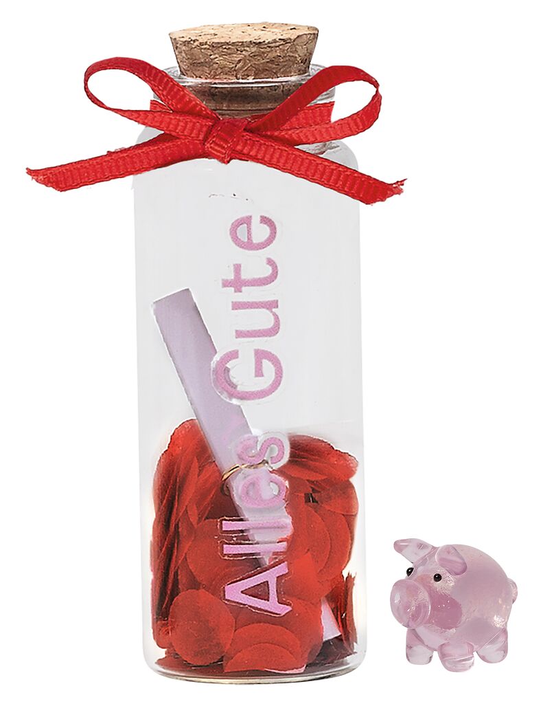 Geschenkgläschen mit Botschaft rot