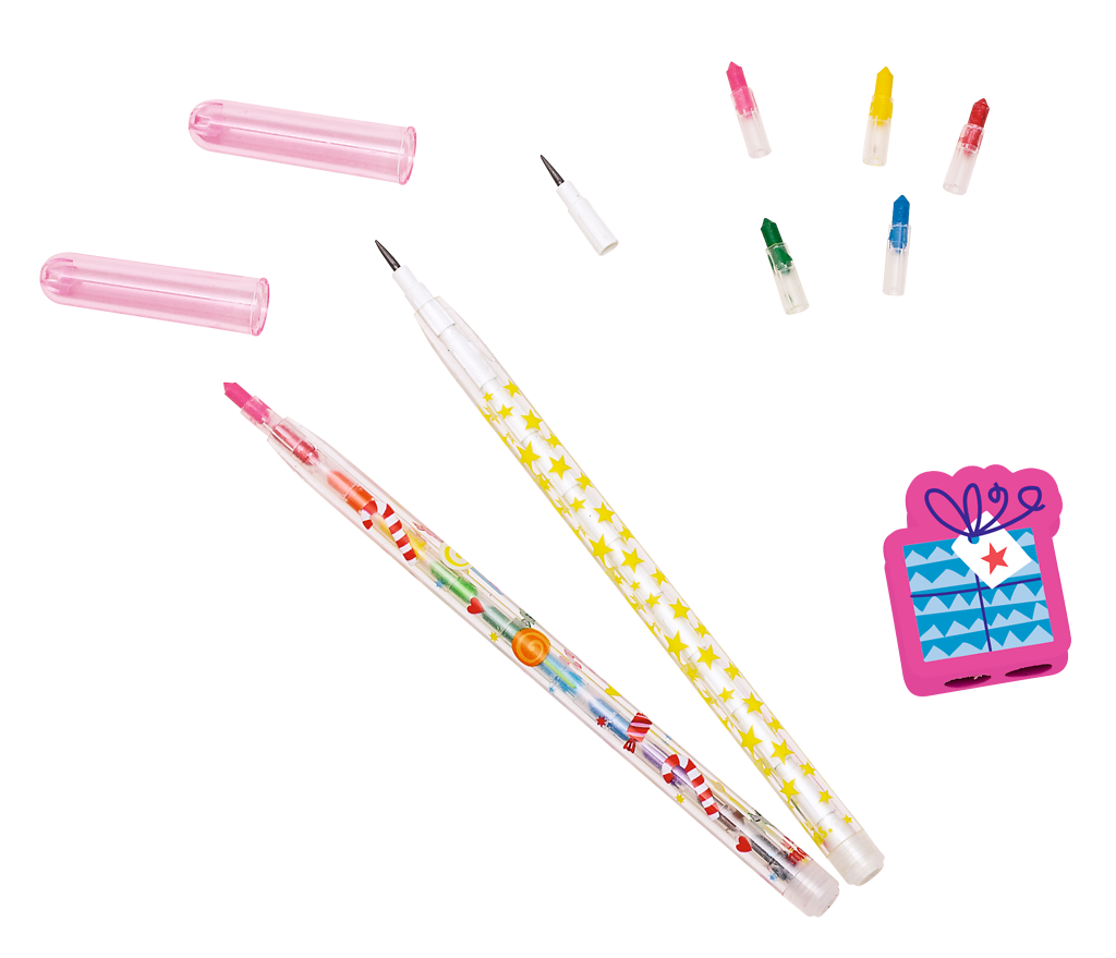 2 in 1 Steckstift mit Radierer Geschenke pink