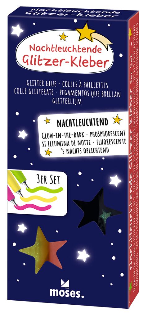 Nachtleuchtender Glitzer-Kleber 3er Set