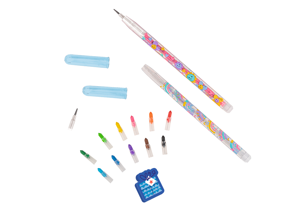 2 in 1 Steckstift mit Radierer Geschenke blau