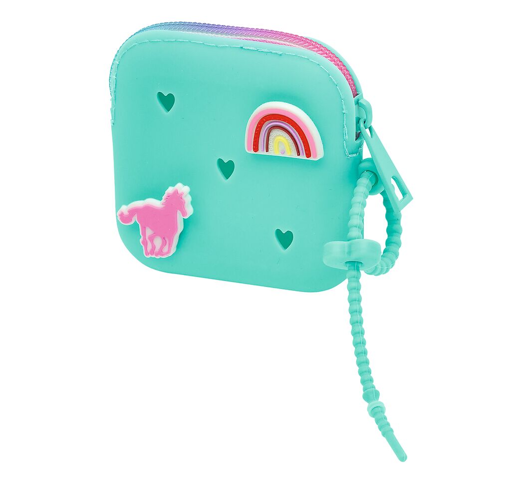 Pferde Silikon-Täschchen türkis