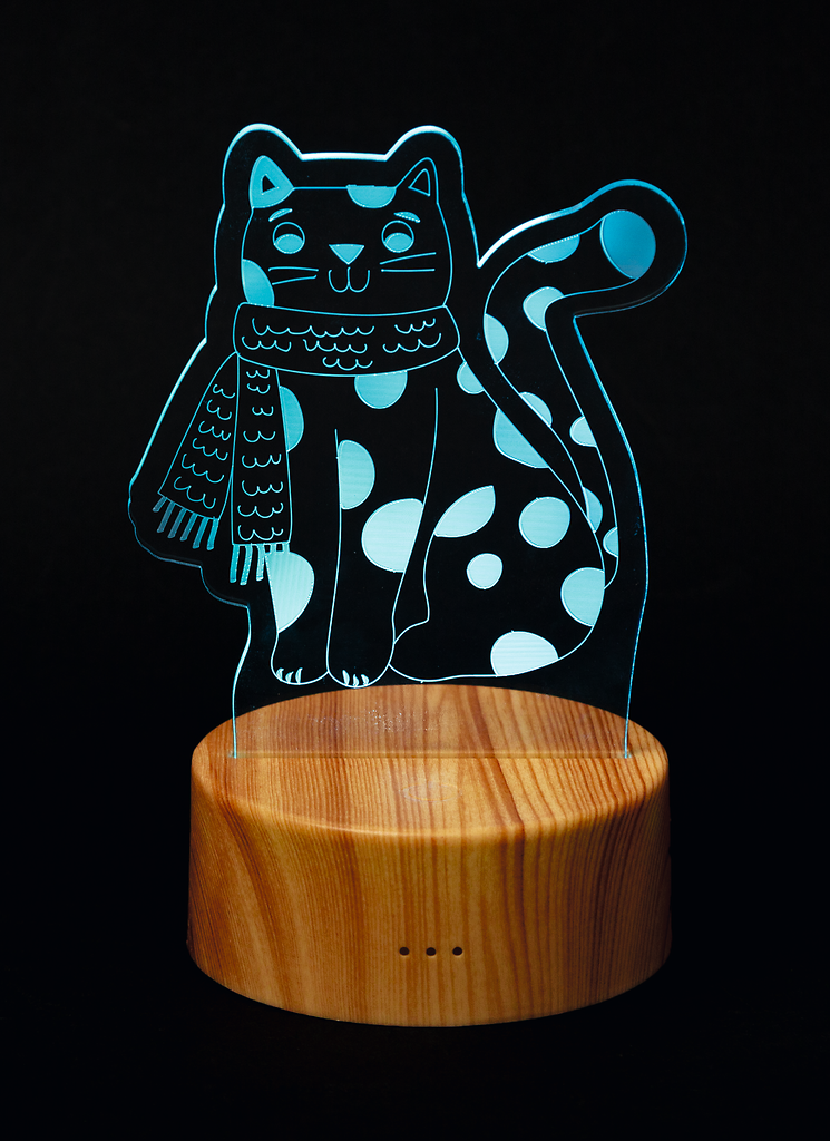 LED-Tier Winterzauber Katze