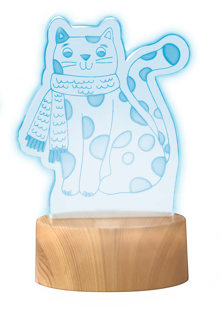 LED-Tier Winterzauber Katze