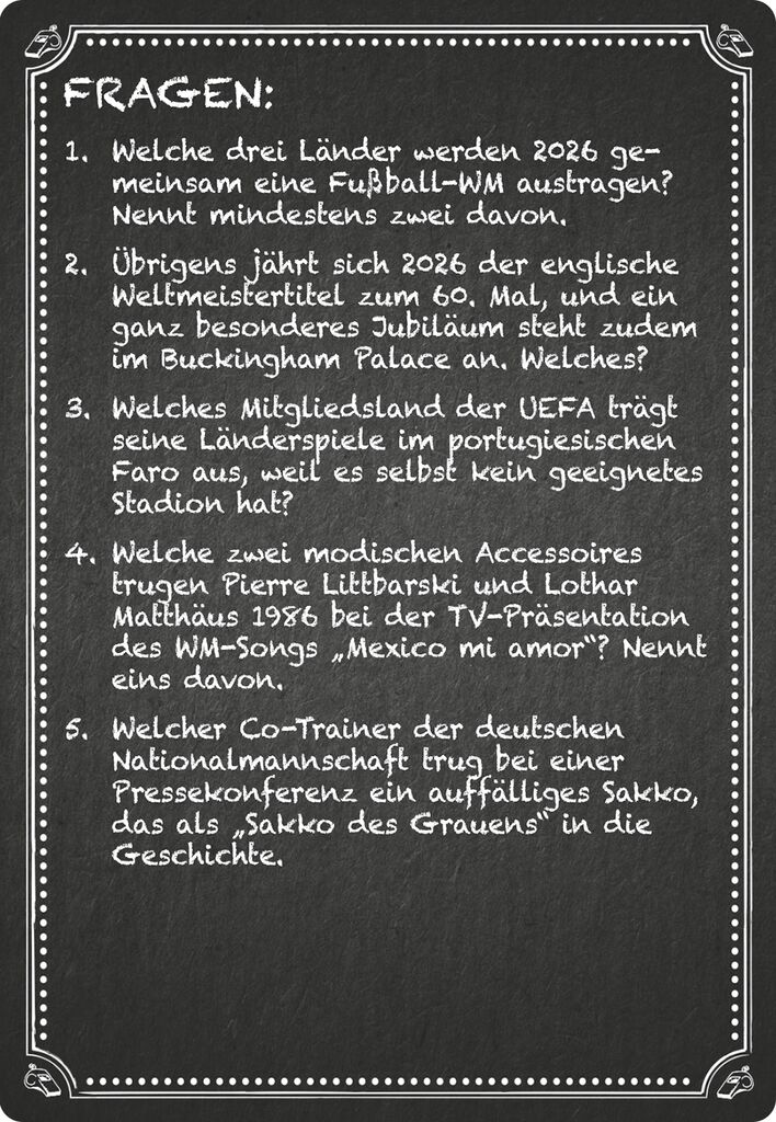 Kneipenquiz - Fußball Spezial Kneipenquiz - Fußball Spezial