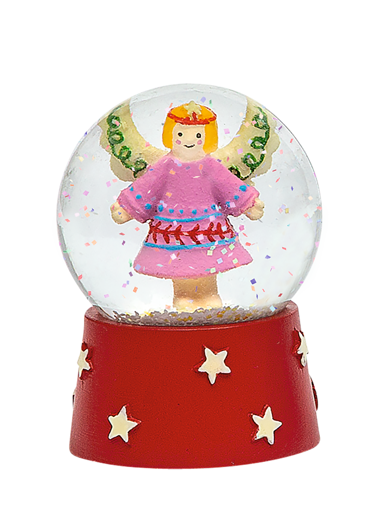 Nachtleuchtende Schneekugel Engel