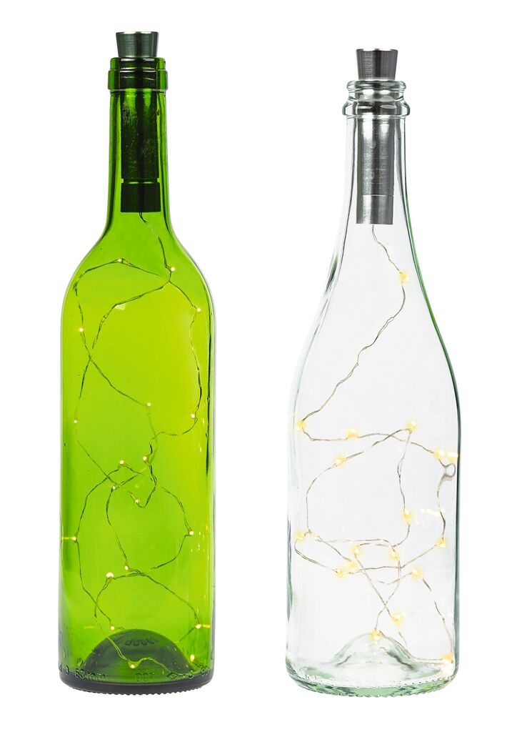 Blatt & Blüte Flaschenlicht grün