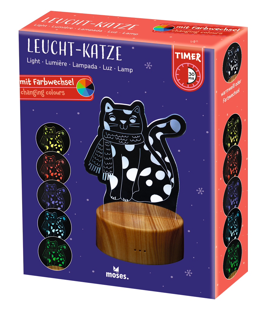 LED-Tier Winterzauber Katze