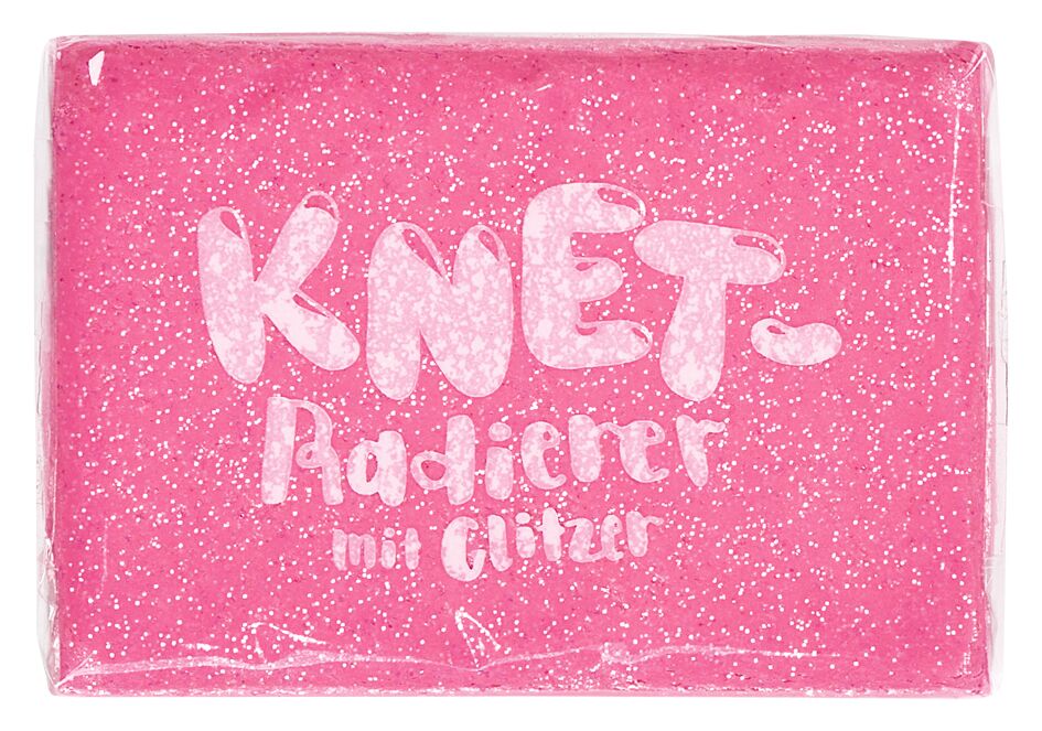 Knet-Radierer Glitzer pink