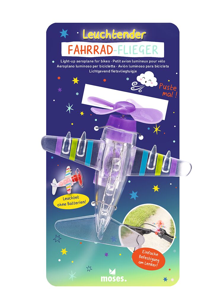 Leuchtender Fahrrad-Flieger violett