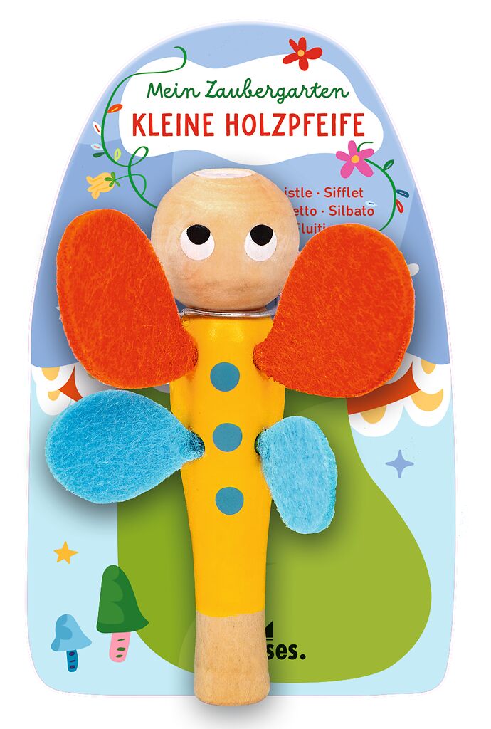 Mein Zaubergarten Kleine Holzpfeife Schmetterling blau