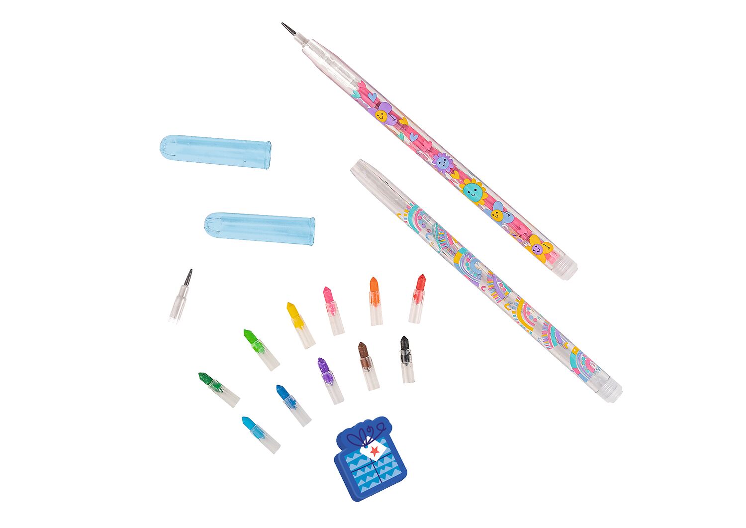 2 in 1 Steckstift mit Radierer Geschenke blau