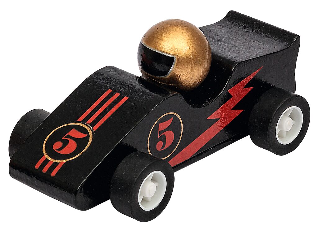 Kleiner Rennwagen mit Rückziehmotor schwarz