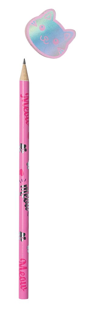 Holo Glitzerbleistift mit Radierer Katze