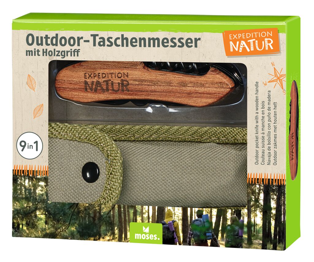 Expedition Natur Outdoor-Taschenmesser mit Holzgriff