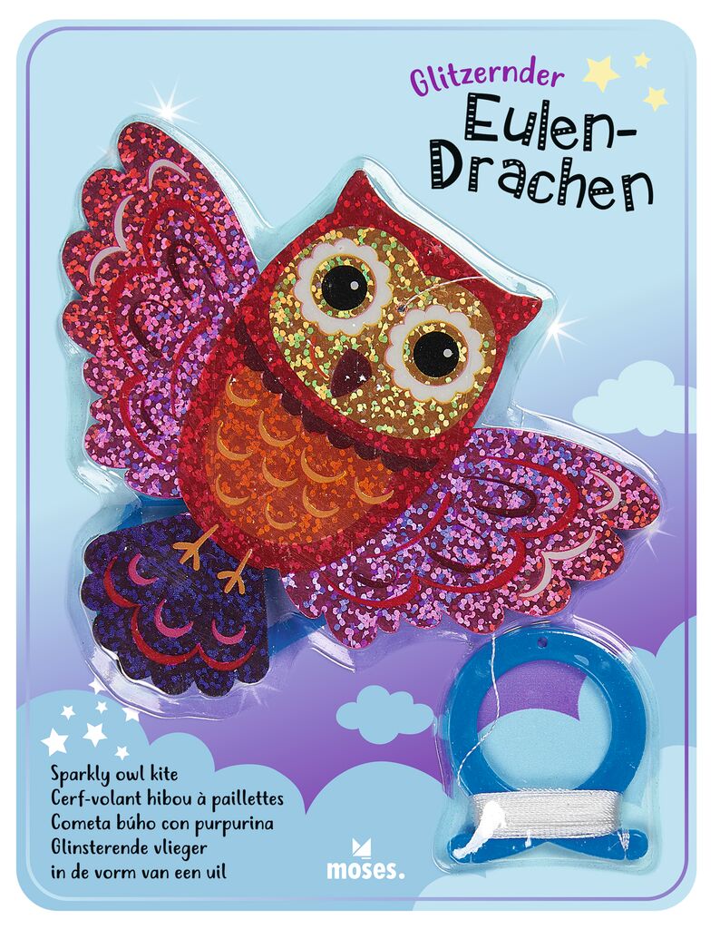 Glitzernder Eulen-Drachen pink