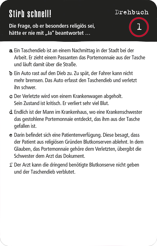black stories - Das mörderische Drehbuch black stories - Das mörderische Drehbuch